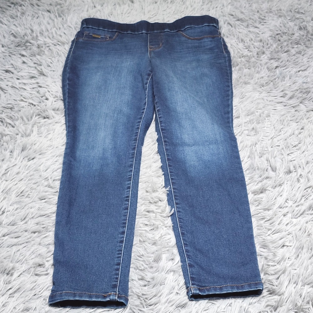 Nine West Heidi‎ Pull On Skinny Jeans Womens 8 Blue Denim Stretch Comfort Casual